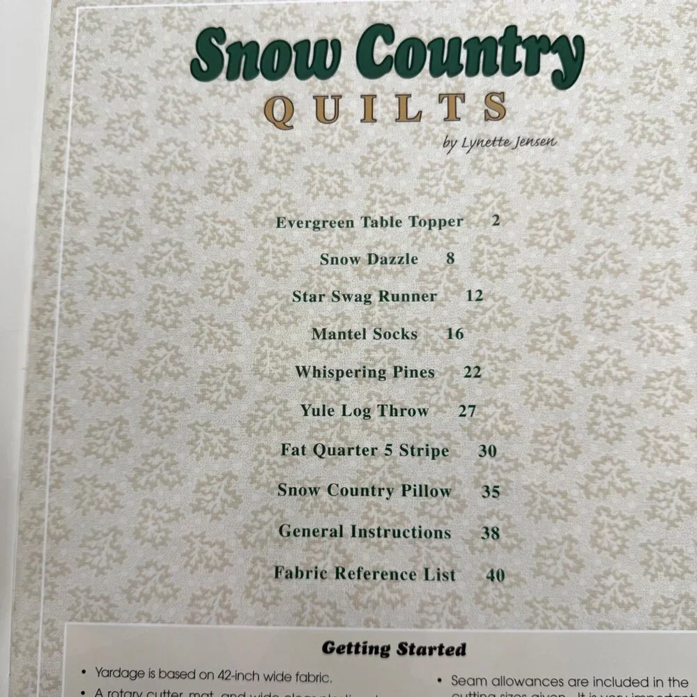 2003 Thimbleberries Snow Country Quilt Pattern Book Lynette Jensen BK250 Pattern